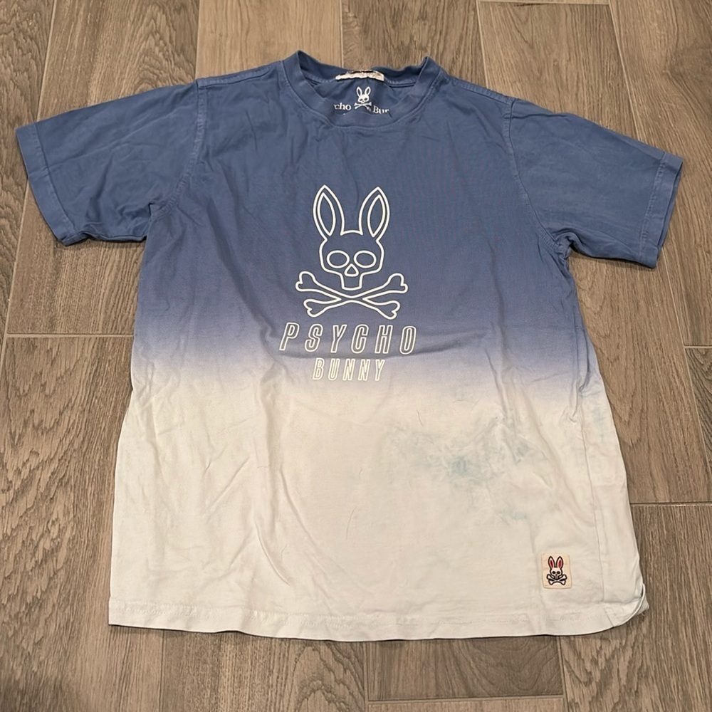 Psycho Bunny Boys Blue And White T-Shirt Size L